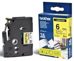 BROTHER TZ-661 PRINTER LABEL CARTRIDGE 6MM YELLOW TAPE