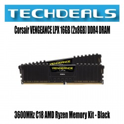 Corsair LPX 2x8GB DDR4 3600M C18 AMD Ram Memory Kit- Black