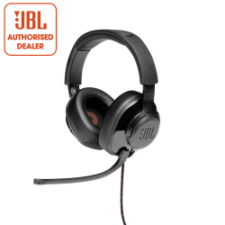 JBL Quantum 200 Wired over-ear gaming headset with flip-up m