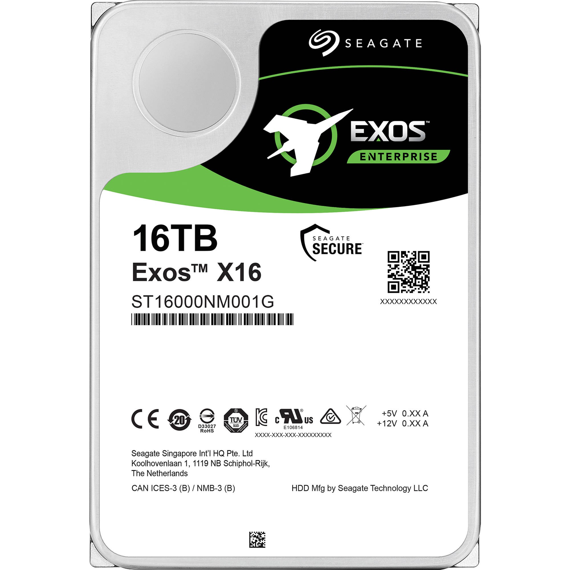 Seagate Exos X16 16TB 稼働時間極小 Seagate Exos X16 16TB 512e/4KN 3.5 Sata 7200 5 Years | ST160