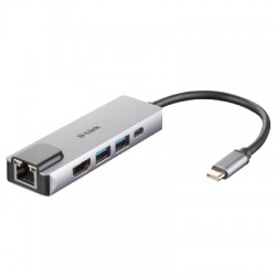 D-Link 5-In-1 Usb-C Hub With Hdmi/Ethernet And Power Deliver