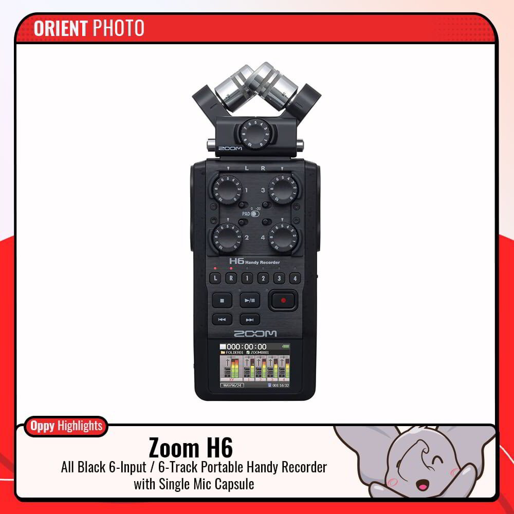 Zoom H6 6 Track Portable Digital Recorder (Black)