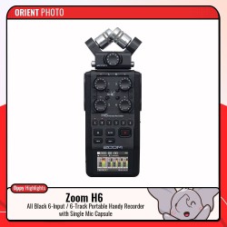 ZOOM H6 All Black 6-Input / 6-Track Portable Handy Recorder 
