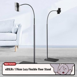 eDSLRs 176cm Lazy Floor Stand with Holder for iPad, Tablet a