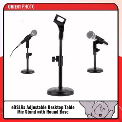 eDSLRs Adjustable Desktop Table Mic Stand with Round Base