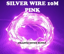 10M SILVER WIRE PINK LED ( BATTERY PACK ) FAIRY LIGHT