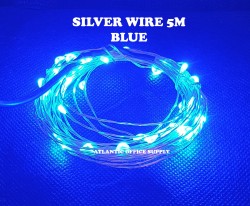5M SILVER WIRE BLUE LED ( BATTERY PACK ) FAIRY LIGHT