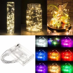 5M SILVER WIRE WARM WHITE LED ( BATTERY PACK ) FAIRY LIGHT
