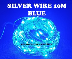 USB LED 10M FAIRY LIGHT SILVER WIRE BLUE LED