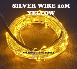 USB LED 10M FAIRY LIGHT SILVER WIRE YELLOW LED