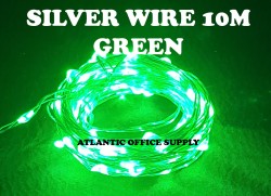 USB LED 10M FAIRY LIGHT SILVER WIRE GREEN LED
