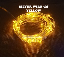 USB LED 5M FAIRY LIGHT SILVER WIRE YELLOW LED