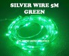 USB LED 5M FAIRY LIGHT SILVER WIRE GREEN LED