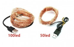 USB LED 10M FAIRY LIGHT COPPER WIRE PINK LED