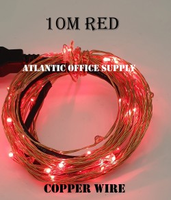 USB LED 10M FAIRY LIGHT COPPER WIRE RED LED
