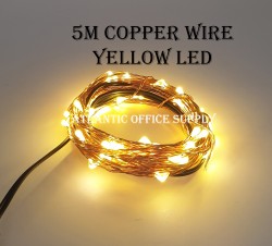 USB LED 5M FAIRY LIGHT COPPER WIRE YELLOW LED