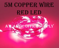 USB LED 5M FAIRY LIGHT COPPER WIRE RED LED
