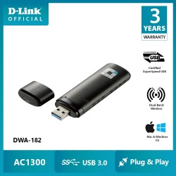 DLINK WIRELESS AC1300 WIFI MU-MIMO USB ADAPTER DWA182