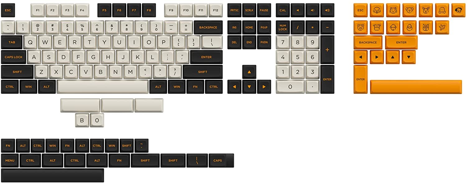 AKKO Keycap - ASA Low Profile - Carbon Retro