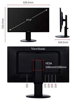 ViewSonic VG2719-2K 27-inch 2K WQHD IPS Ergonomic Monitor