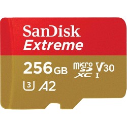 SANDISK 256GB EXTREME CLASS 10 V30 A2 UP TO 160MB/S MICRO SD