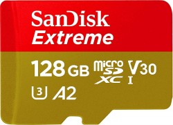 SANDISK 128GB EXTREME CLASS 10 V30 A2 UP TO 160MB/S MICRO SD