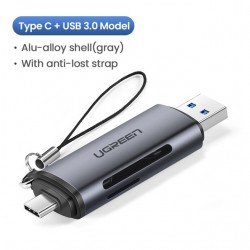 UGREEN 2-in-1 USB 3.0 / USB C Card Reader 50706