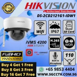 Hikvision IPC Dome DS-2CD2121G1-IDW1 WIFI 2MP MIC SD Camera