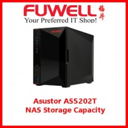 Asustor AS5202T 2-Bay NAS Storage Capacity