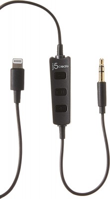 J5CREATE LIGHTNING TO HEADPHONE CABLE WITH HQ AMPLIFIER (BLA