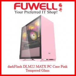 darkFlash DLM22 MATX PC Case Pink Tempered Glass