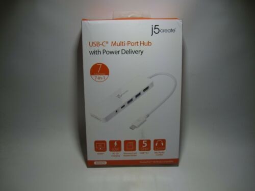 j5create USB-C Multi-Port Hub with Power Delivery White JCD373