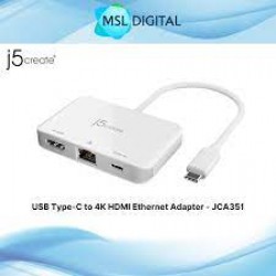 J5CREATE USB-C TO 4K HDMI ETHERNET ADAPTER JCA351