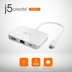 J5CREATE USB-C TO 4K HDMI ETHERNET ADAPTER JCA351