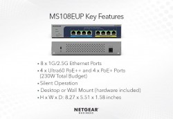 Netgear MS108EUP-100UKS 8-Port Ultra60 PoE Multi-Gigabit Eth