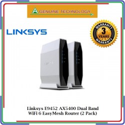 Linksys E9452 AX5400 Dual Band WiFi 6 EasyMesh Router (2 Pac