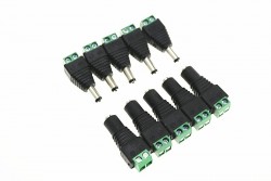 DC CONNECTOR GREEN 2.1mm MALE AND FEMALE 5 PAIRS (10PCS/PACK