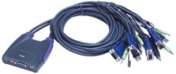 ATEN CS64U 4-port USB Cable KVM. Cable length: 1.8m. Audio e
