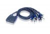 ATEN CS64US 4-port USB Cable KVM. Cable length: 0.9mx2+1.2mx