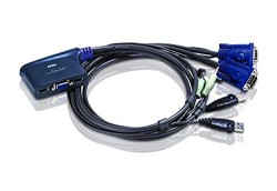 ATEN CS62U 2-port USB Cable KVM. Cable length: 1.8m. Audio e
