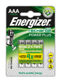 ENERGIZER RECHARGE POWERPLUS AAA BATTERIES 4PCS/PKT