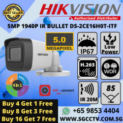 BUY 4+1 FREE! HIKVISION DS-2CE16H0T-ITF 5MP 1940P IR BULLET