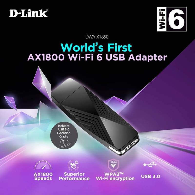 DWA-X1850 AX1800 Wi-Fi 6 USB Adapter