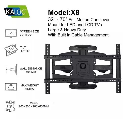 KALOC EXTENSION ARM TV WALL BRACKET H8 40