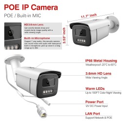 7 STAR HD1080P 5MP POE IP BUILT-IN MIC OUTDOOR BULLET CCTV