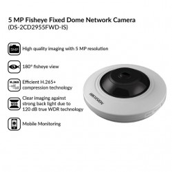 HIKVISION DS-2CD2955FWD-I 5MP FISHEYE DOME POE CAMERA
