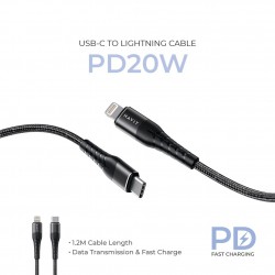 PD20W TYPE C TO LIGHTNING NYLON WOVEN CHARGING CABLE 1.2M