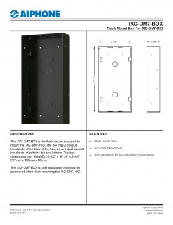 Aiphone Flush Mount Box IXG-DM7-BOX for IXG-DM7-HID office