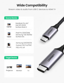 UGREEN 50570 USB C TO HDMI CABLE 4K 60HZ, 1.5M