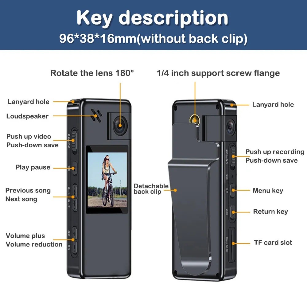 BODY CAMERA HD1080P WITH SCREEN
